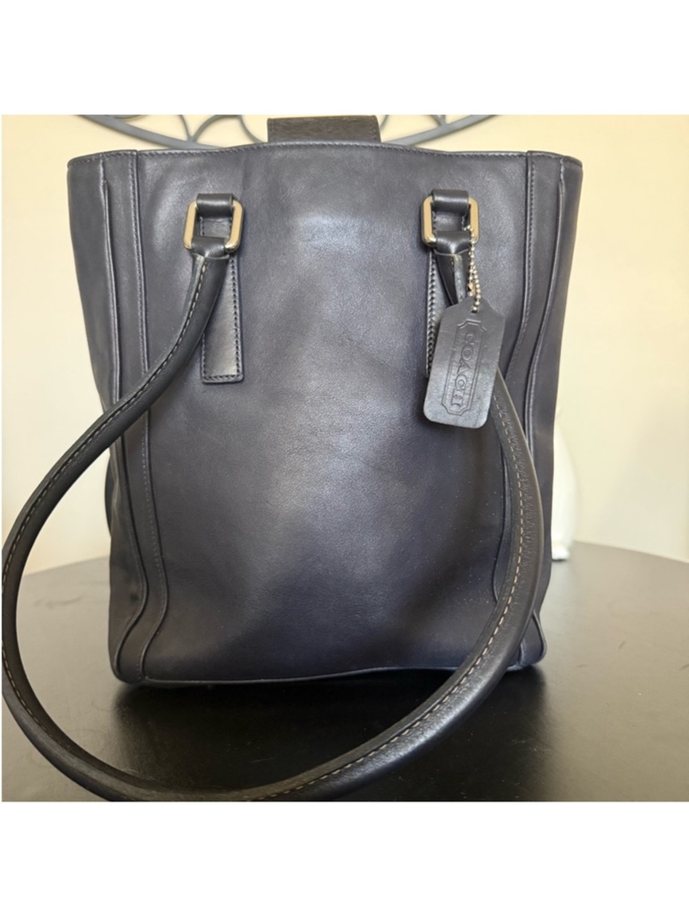 Coach Vintage Black Leather Bonnie Cashin Bucket bag with Hang Tag